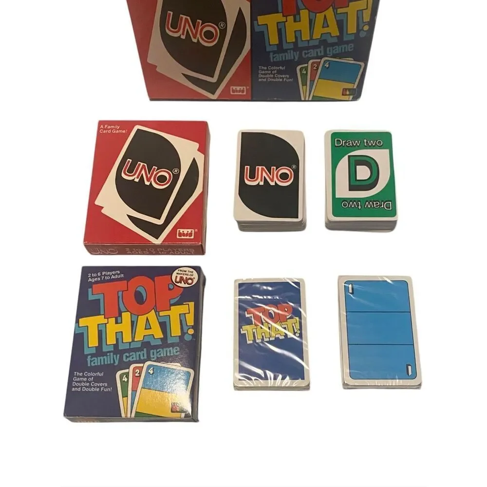 UNO Card Game + Top That Bundle Vintage Promo Set Complete Bundle Family Game